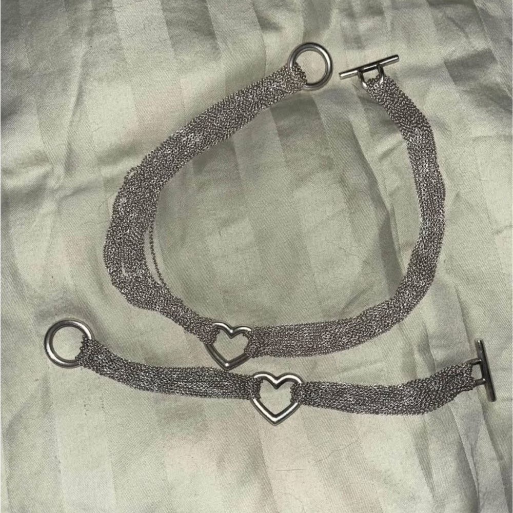 Tiffany & Co. Silver Mesh Heart Necklace